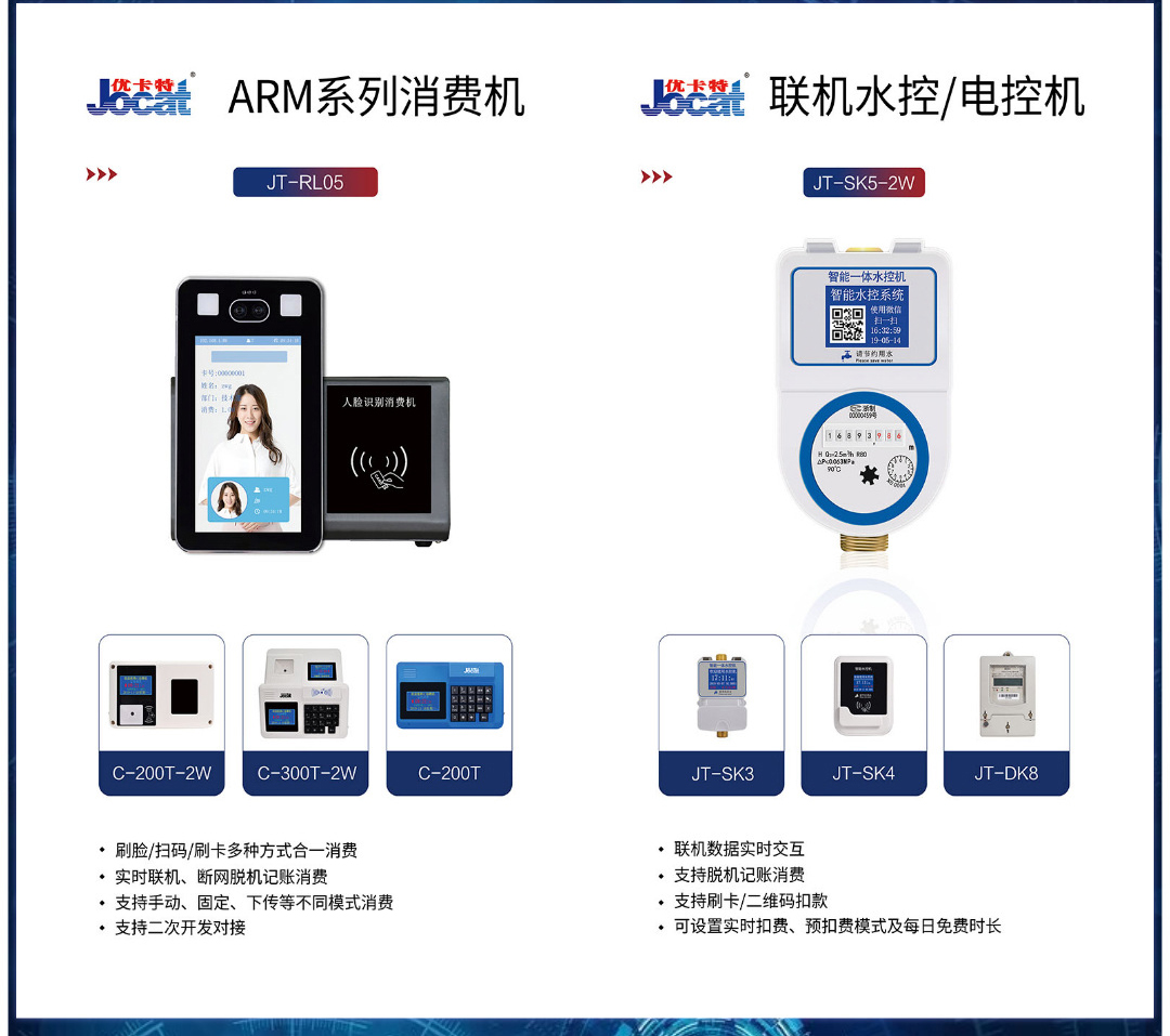 ARM人臉消費機，水控/電控機